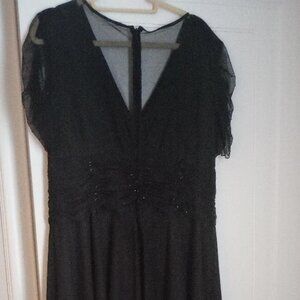 Knee length black formal dress